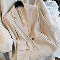 Women's Office Slimming Straight Leg On-Shoulder Blazer 2026 - Gray