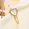 Cross-Border Export Niche Light Luxury Simple Influencer Breeze Heart Pearl Bangle Watch Open End Bracelet Quartz Watch