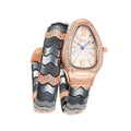 2025 New Color Split Punk Black Women Quartz Watch Cross-Border Snake Head Watch Gold Tone Color Snake Shape Watch