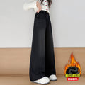 Girls' Straight-Leg Jeans with Bow Detail - Fleece Lined
