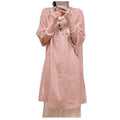 Modified Cheongsam Dress, Chinese Style Embroidered Short Sleeve