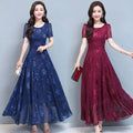 Korean Printed Short Sleeve Fitted Dress, 2026 Hot Sale