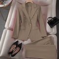 Women's Fall Korean Retro Fitted Jacket + Pants + Top Set 2026 - Emerald