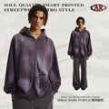 ARTIE Fall/Winter 430G Spray-Dye Distressed Frayed Edge Destroyed Double Zip Hoodie