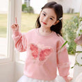 Girls' Sequin Butterfly Tulle Hoodie