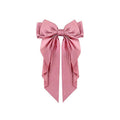 Source Factory Custom Eco Recyclable RPET Polyester French Hair String Hair Tie Hair Clip Bow Flowing Hair Accessory