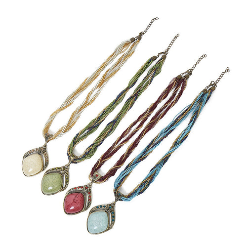 EU/US Import New Retro Creative Bohemian Ethnic Style Statement Round Cutout Clavicle Chain Retro Necklace