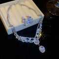 Vienna Old Dream Crystal Color Gem Oval Round Jewelry Set Imperial Breeze Banquet Necklace Light Luxury Niche Necklace