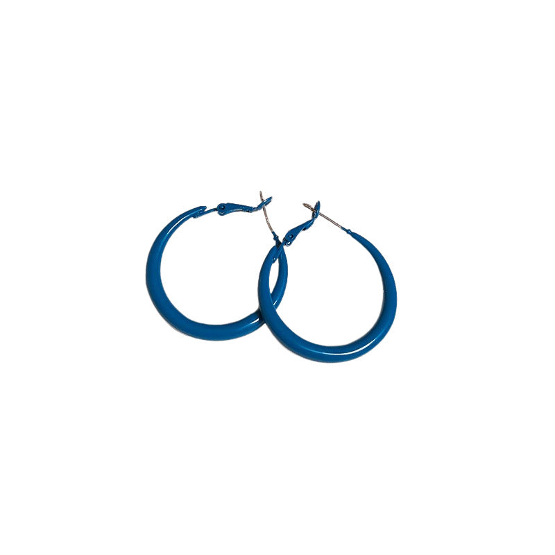 Klein Blue Oversized Hoop Earrings - view 5