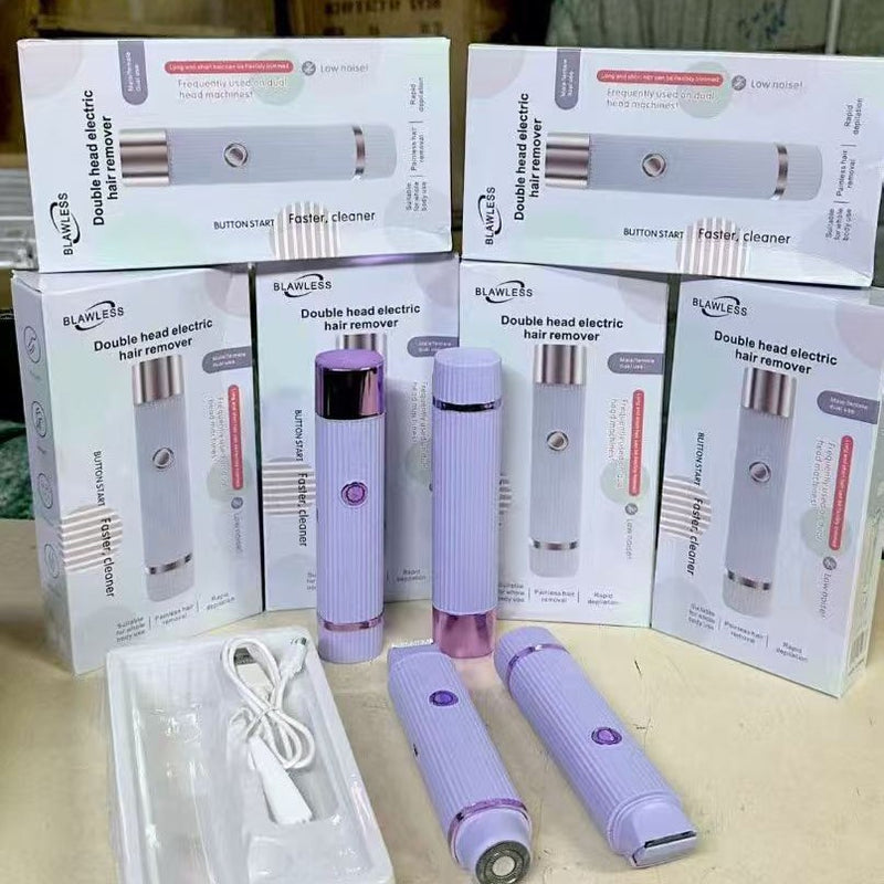 女士电动双头剃毛器腋下腿毛阴毛修剪神器全身私密处多功能脱毛仪