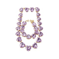 Western Statement Breeze Rhinestone Heart Necklace 3-Piece Set Light Luxury Premium Earrings Simple Exquisite Versatile Accessory Women