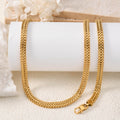 Overseas Western No Fade Gold Wheat Ears Round Polish Rope Chain Necklace Stainless Chain Wholesale Versatile Simple