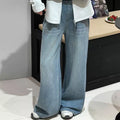 Girls' Letter Embroidered Stand Collar Zip Jacket Jeans Set