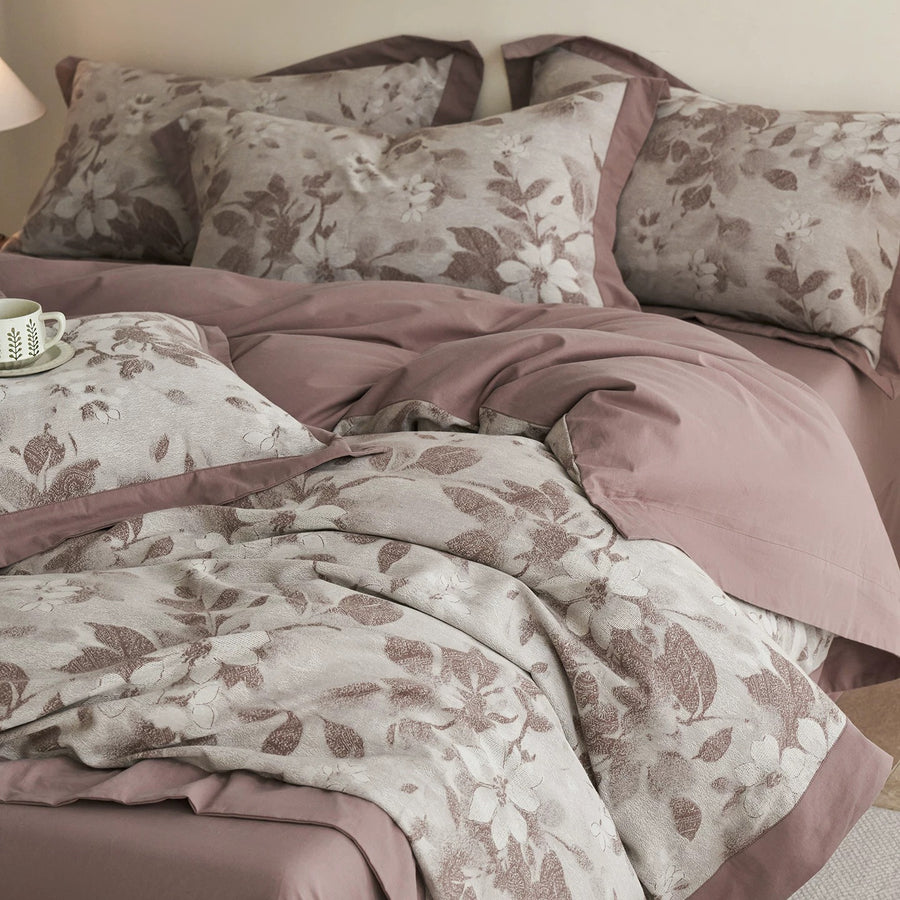 Evening Crabapple Jacquard Cotton 4-Piece Bedding Set - view 3
