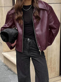 Women's Fall-Winter Fashion Loose Jacket + Coat 2026 | Trendy Jacket - Wine Red