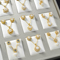 New Overseas Fashionable Inlaid Pearl Multi Style Creative Fresh Simple Necklace 2-Piece Set Overseas Pro Supply