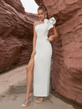 Women's One-Shoulder Ruffle Slim Fit Sexy Premium Evening Gown