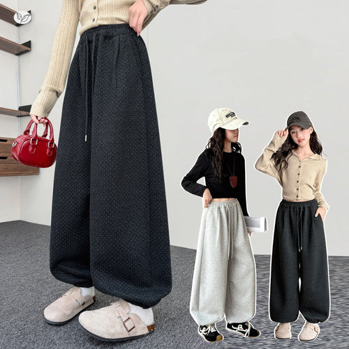 Girls' Polka Dot Wide-Leg Joggers - Casual