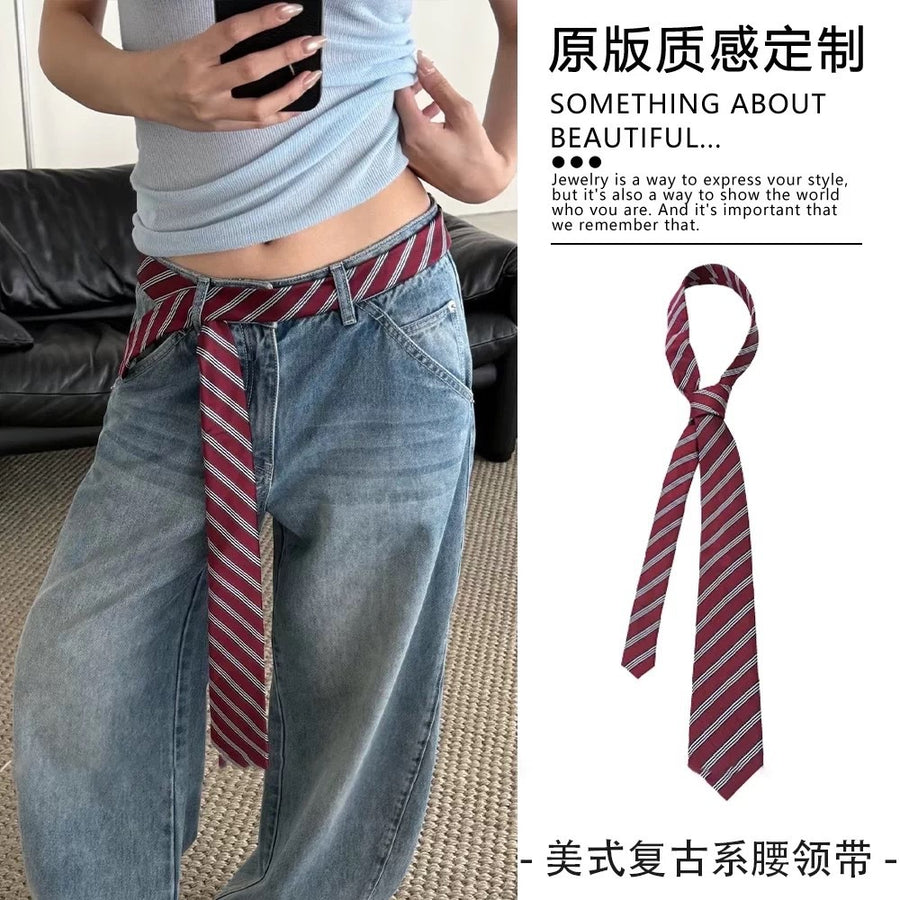 American Retro Striped Scarf Belt - view 11