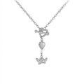 Heart Angel Cubic Zirconia Necklace Women Niche Design Detail Clasp Clavicle Chain Personality Simple Minimal Accessory N6351