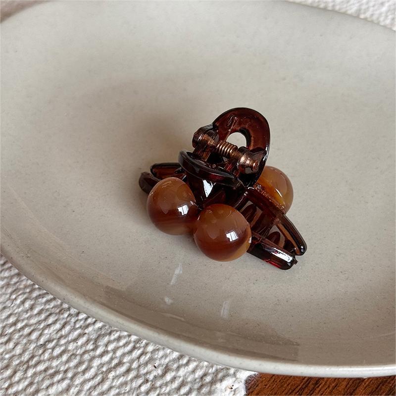 Minimalist Brown Round Mini Hair Clip - view 6
