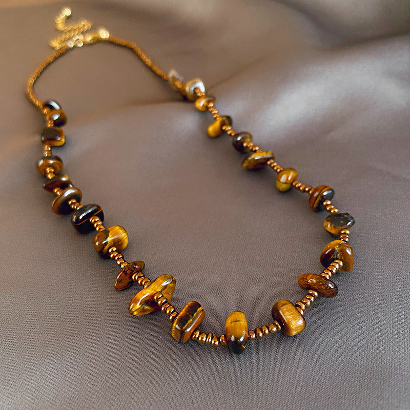 Brown Tiger's Eye Butterfly Pendant Necklace - view 9