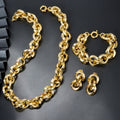 EU/US Import Export Supply Gold Plated Accessory Fashionable Simple Personality O Lettering Clasp Necklace Bracelet Set Earrings Set