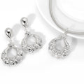Middle East Retro Overseas Set Teardrop Type Pleated Texture Pendant Necklace Earrings Set Versatile Design Detail Bead Gem