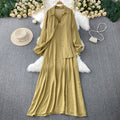 Casual Slimming Long Sleeve Lightweight Loose Dress + Shirt + Camisole 2-Piece Set
