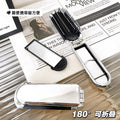 Folding Travel Comb - Compact Mini Cushion Comb with Mirror for On-the-Go