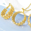 Overseas Bohemian Breeze Pair Band Round Beaded Pendant Necklace C Type Beaded Earrings Light Luxury 2-Piece Set
