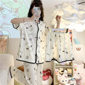 Women's Summer Japanese Short Sleeve Cardigan + Pants 3-Piece Set 2026 - 3-Piece Set Cardigan Apricot