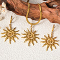 EU/US Import Hot Sale Spiral Sunflower Pendant Earrings Necklace INS Breeze Fashionable Light Luxury Feel Stainless Set