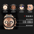 Swiss Brand Multifunction Solid Heart Steel Band Mens Watch Waterproof Men Watch Live Export Bestseller Drop Ship