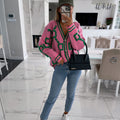 Women's Fall-Winter Knit Wool V-Neck Loose Sweater + Cardigan + Jacket + Top 2026 - Pink