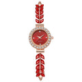 2026 New Fashionable Rhinestone Leaves Round Ladies Watch Clean Dial Adjustable Overseas Pro Supply Gift Watch