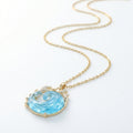 欧美跨境新款久不褪色不锈钢项链 创意轻奢海浪造型锁骨链女式