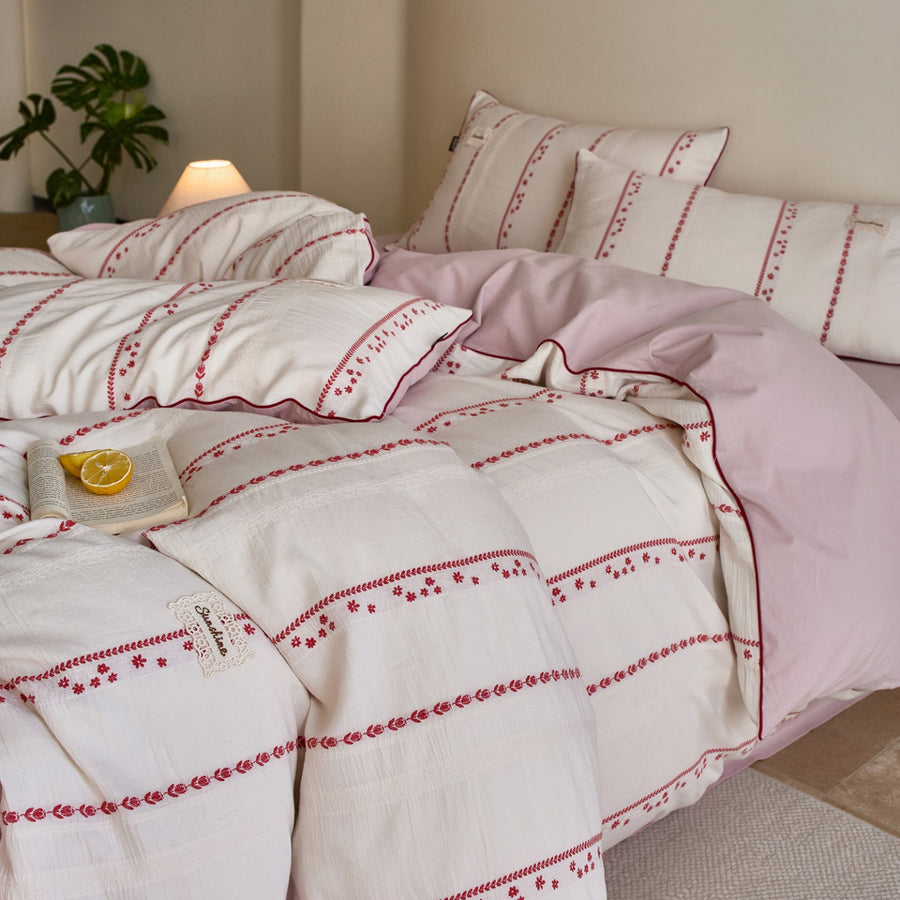 Cherry Love Double-Gauze Cotton 4-Piece Bedding Set - view 2
