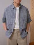 Nengmeng Slub Cotton Linen-Like Short Sleeve Shirt