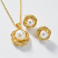 New Overseas Fashionable Inlaid Pearl Multi Style Creative Fresh Simple Necklace 2-Piece Set Overseas Pro Supply
