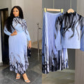 Fashion Elegant Printed Pleated Skirt 2-Piece Set