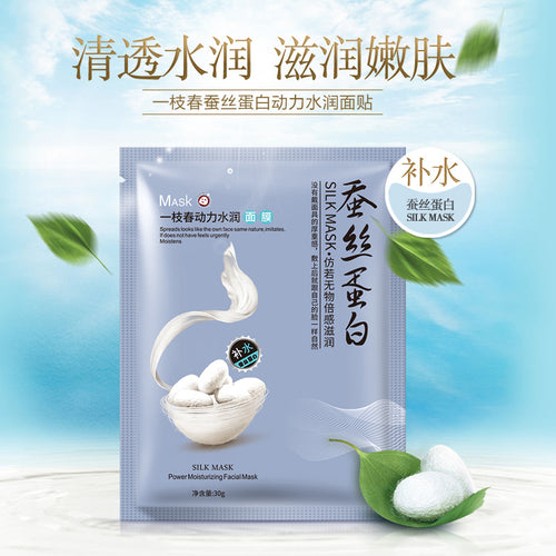 一枝春蚕丝蛋白面膜美白贴保湿补水控油10片装化妆品面膜批发