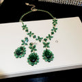 Monet Garden Blossom Contrast Flower Color Gem Jewelry Set Banquet Ambient Feel Necklace Light Luxury Niche Necklace