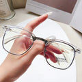 Overseas 3016 Plano Unisex Frame Anti-Blue Computer Goggles Glasses Half-Rim Browline Stud Glasses Frame Metal Frame
