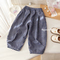 Girls' Plaid Harem Pants - Fall Loose Fit