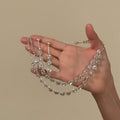 Beige Lily Show Burst Sparkle Full Diamond Layered Necklace Niche Premium Clavicle Chain choker Light Luxury Ambient Feel