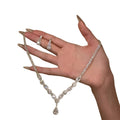 Moonlight Burst Sparkle Light Luxury Diamond Necklace Birthday Evening Gown Clavicle Chain Accessory Women Design Detail Niche