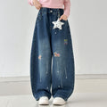 Girls' Meteor Pony Decor Wide-Leg Jeans