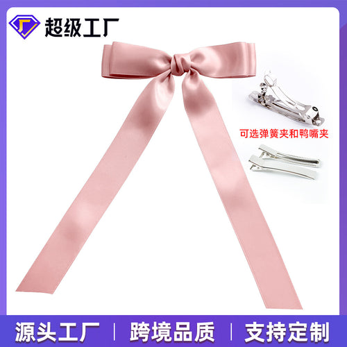 Gem Li Lapel Bow Clip Dispatch Card Women Back Brain Spoon Half Tie Hair Accessory Spring Clip Dispatch Card Head Jewelry Wholesale