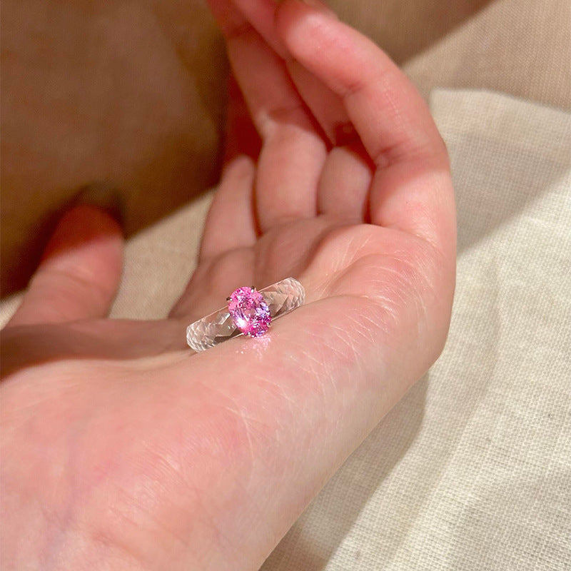 French Oval Zircon Statement Ring - view 2
